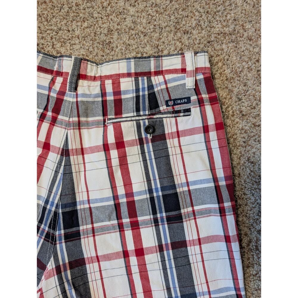 CHAPS Mens Shorts, 34, Patriotic Red, White & Blue Plaid; 4th of July; Cotton - Picture 5 of 9